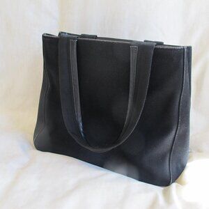 Authentic Vintage Prada Black Canvas Fabric Tote Bag